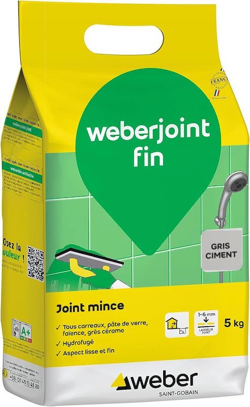 Catalogue :: Aménagement :: Colle et Ragréage :: Joint :: Weber joint Fin  gris ciment E00 25kg